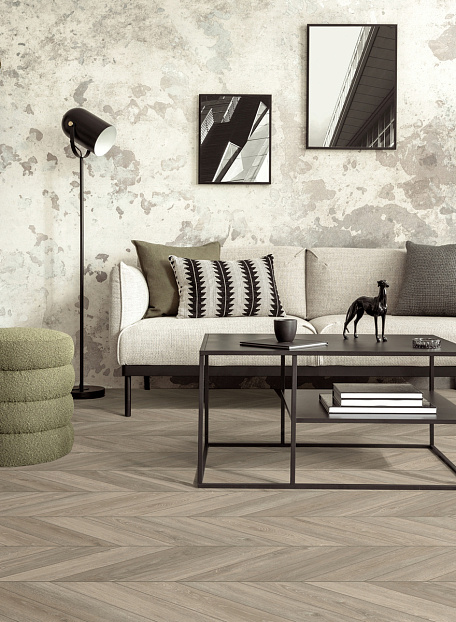 Виниловый ламинат (SPC) Aberhof CHEVRON  Oak Marne сторона L/R - 50/50