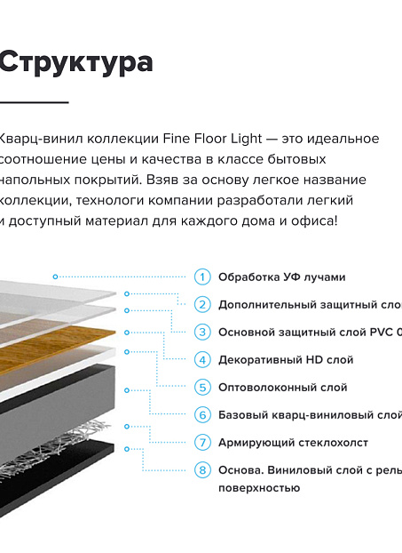 Кварц-винил (LVT) Fine Floor FF-LIGHT  Дуб Мидфилд
