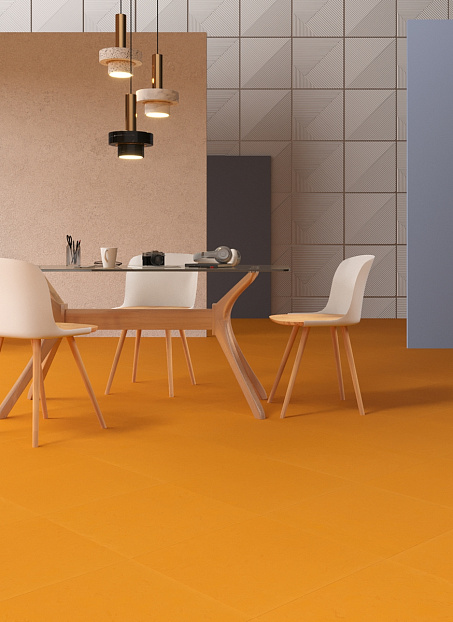 Линолеум модульный Marmoleum MODULAR COLOUR Pumpkin Yellow t3354 шириной м