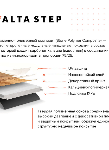 Виниловый ламинат (SPC) Alta Step PERFECTO  Дуб Рустикальный