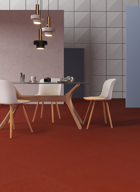Линолеум модульный Marmoleum MODULAR COLOUR Berlin red 3352 шириной м