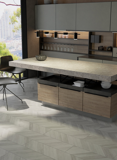 Ламинат Egger PRO Large 8-33 Елка Дуб Кестинкорт Пепел левая