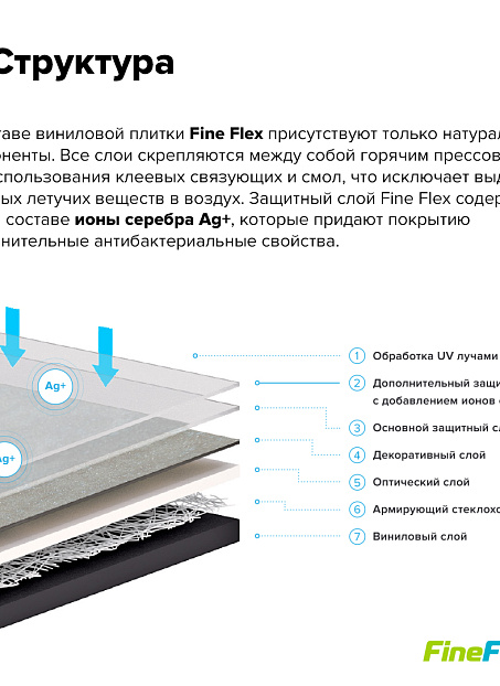 Кварц-винил (LVT) Fine Flex FX-STONE  Эбеко