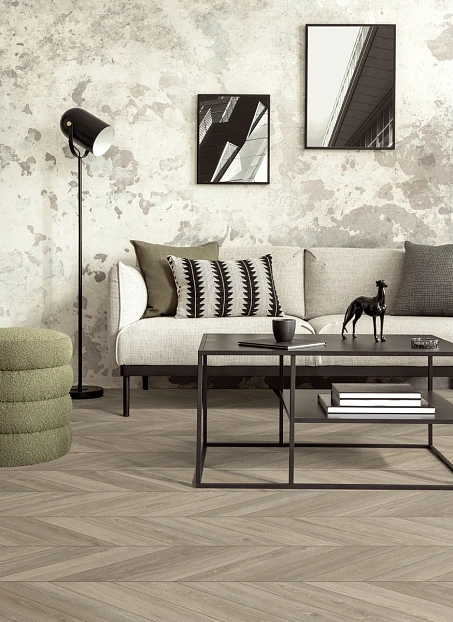 Виниловый ламинат (SPC) Aberhof CHEVRON Oak Marne сторона L/R - 50/50