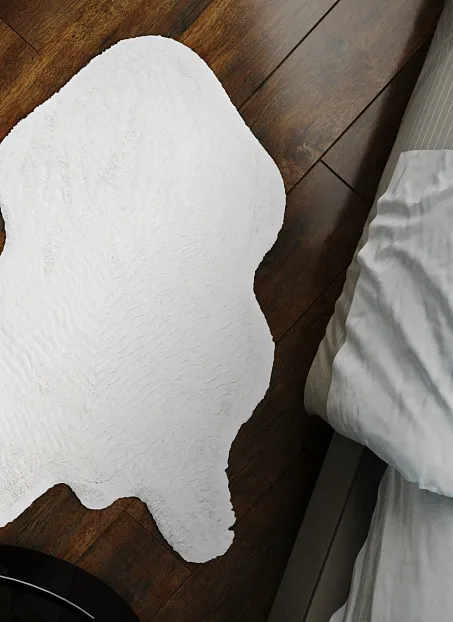 Коврик Shahintex ШКУРА Белый Кролик 10